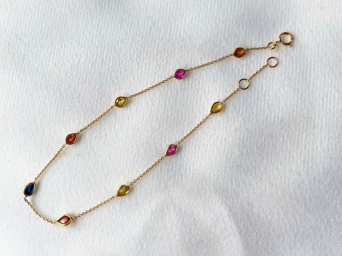 Rainbow sapphire bracelet 18K Gold
