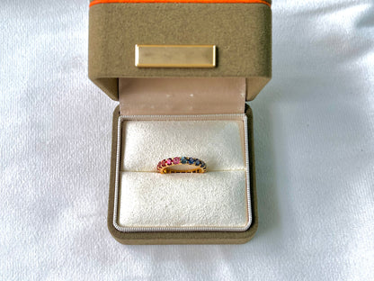 Rainbow Sapphire Gemstone Colourful Eternity Ring