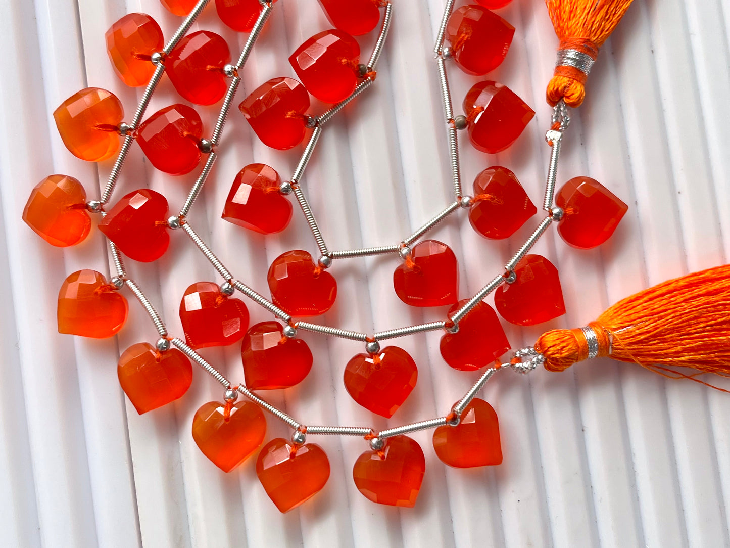 Carnelian Heart Briolette beads