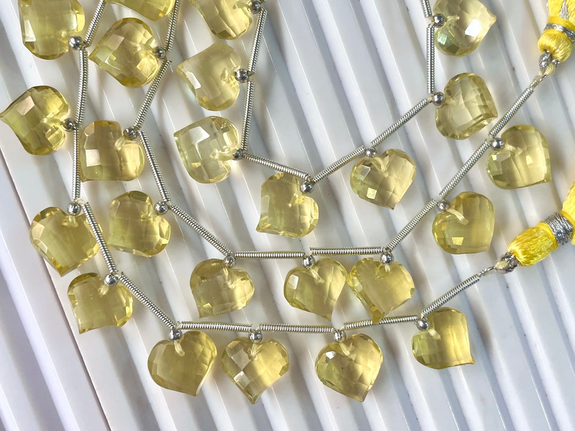Lemon quartz heart briolette