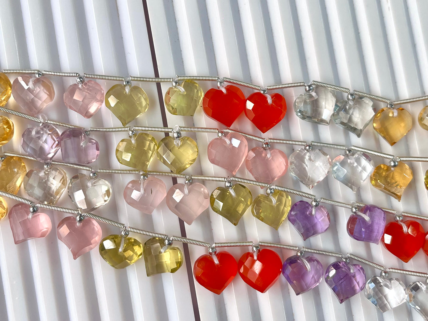 MIX GEMSTONES HEART BRIOLETTE PAIR