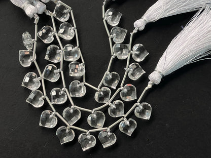 Crystal Quartz Heart cut briolette beads