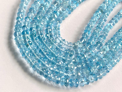 Blue Topaz Rondelle Shape Faceted Beads