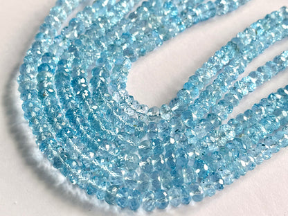 Blue Topaz Rondelle Shape Faceted Beads