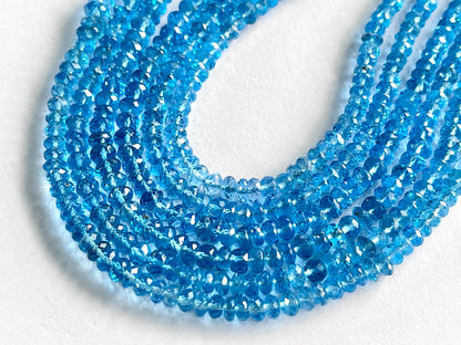 Swiss Blue Topaz Rondelle Shape Faceted Beads