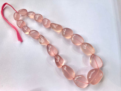 Madagascar Rose Quartz Tumble Shape Beads
