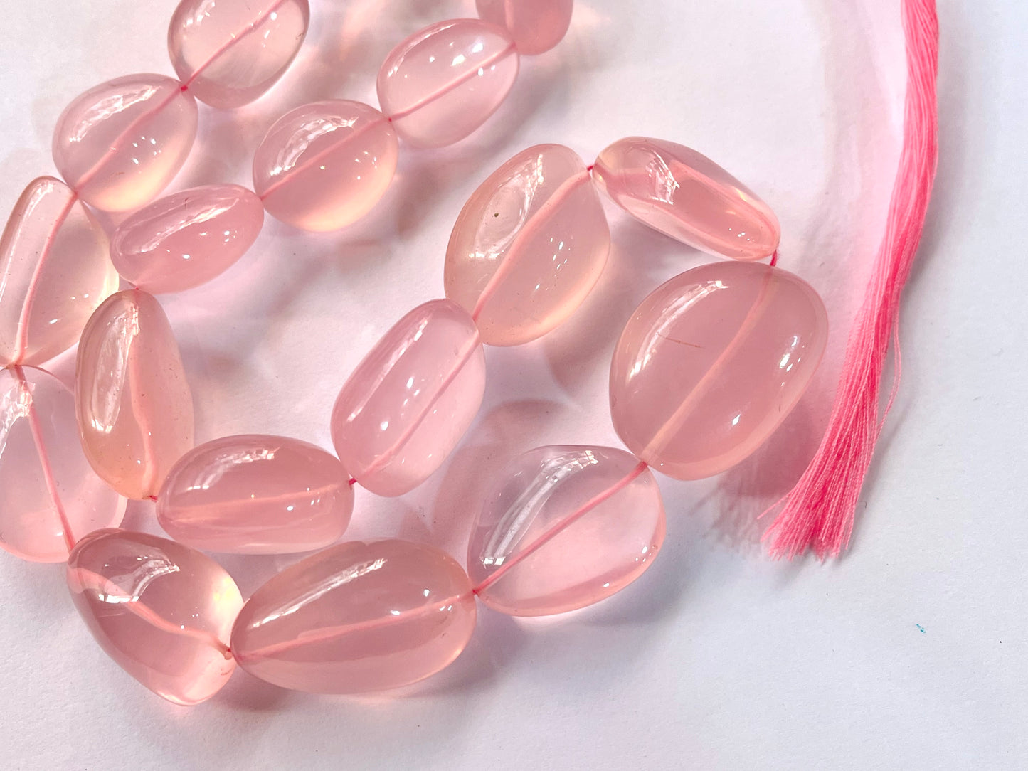 Madagascar Rose Quartz Tumble Shape Beads