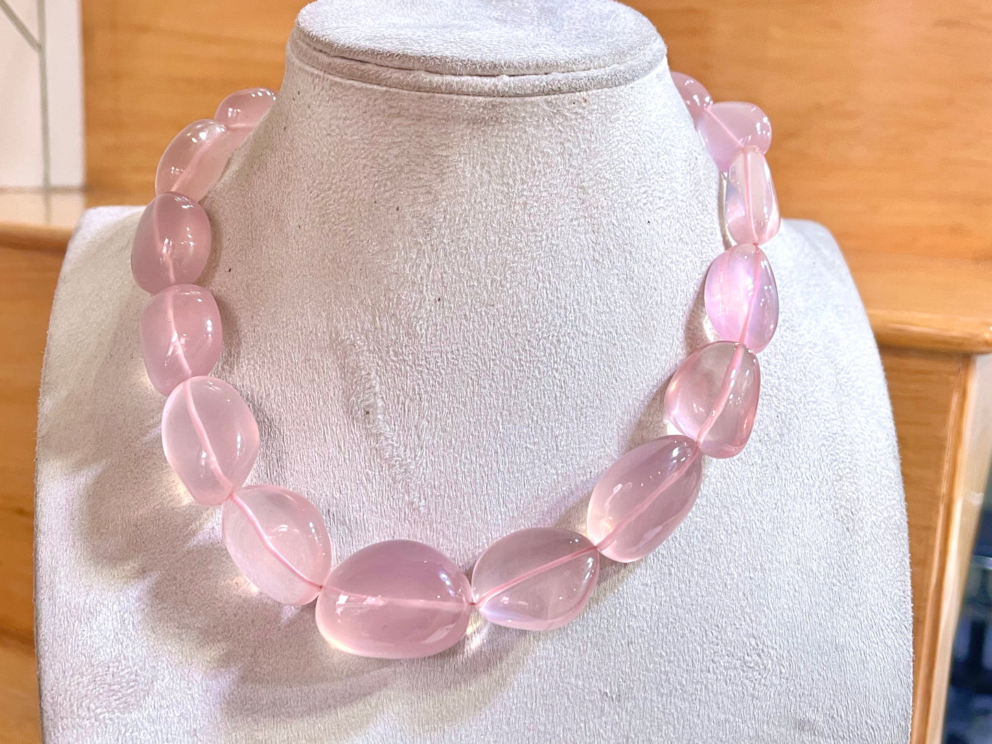 Madagascar Rose Quartz Tumble Shape Beads