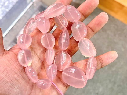 Madagascar Rose Quartz Tumble Shape Beads