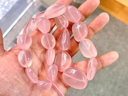 Madagascar Rose Quartz Tumble Shape Beads