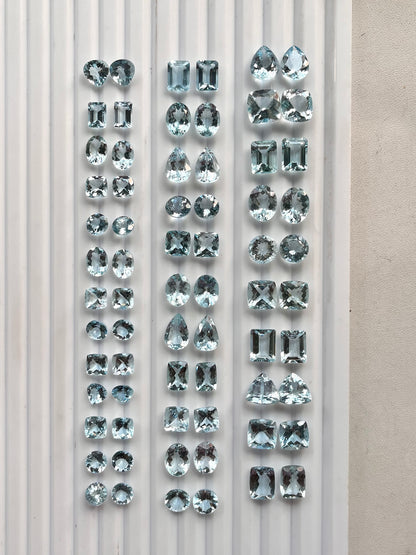 Natural Aquamarine Gemstone Pair | Aquamarine for Earrings
