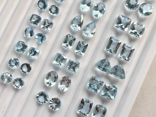 Natural Aquamarine Gemstone Pair | Aquamarine for Earrings