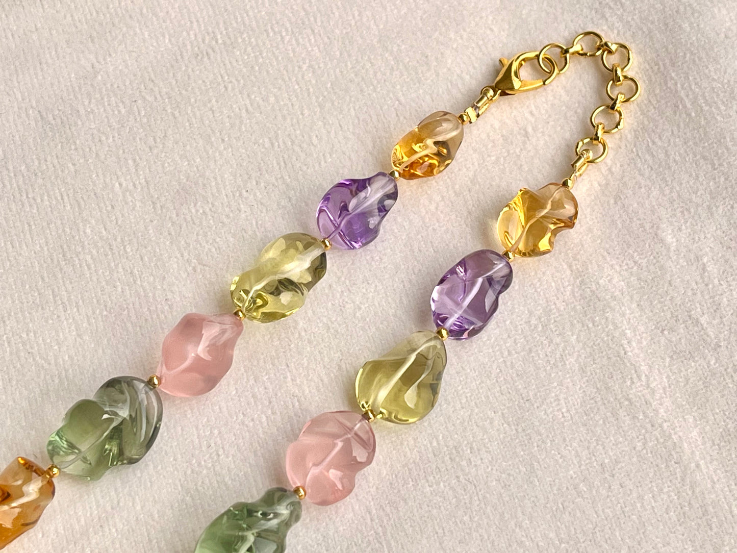 Natural Mix Gemstone Smooth Polished Tumbles Necklace
