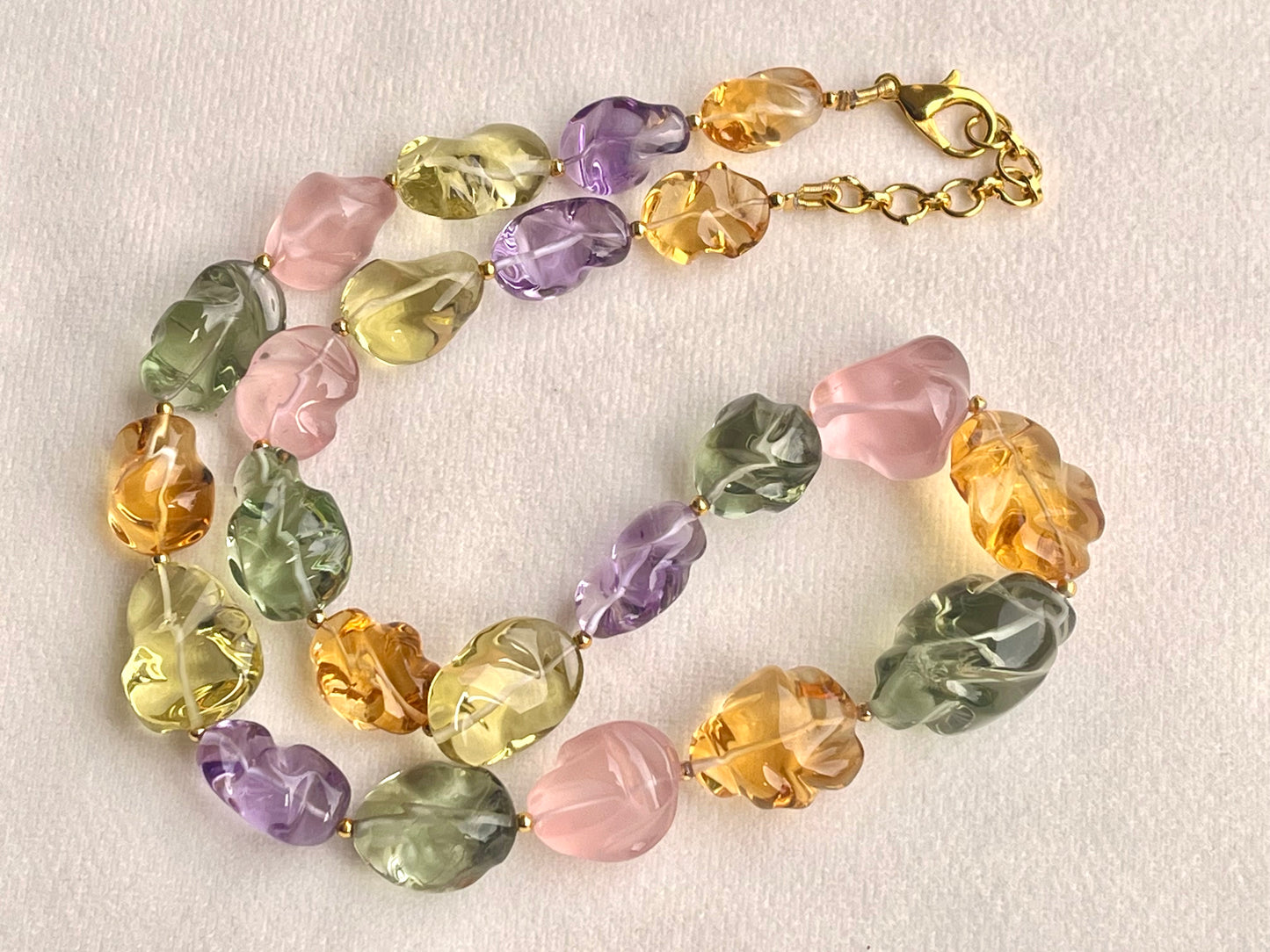 Natural Mix Gemstone Smooth Polished Tumbles Necklace