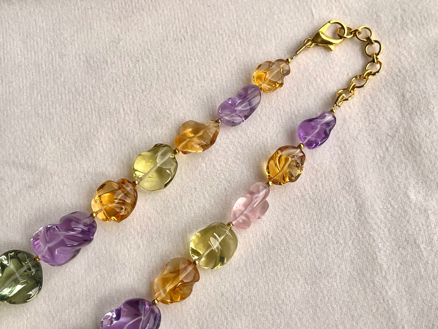 Natural Mix Gemstone Smooth Polished Tumbles Necklace