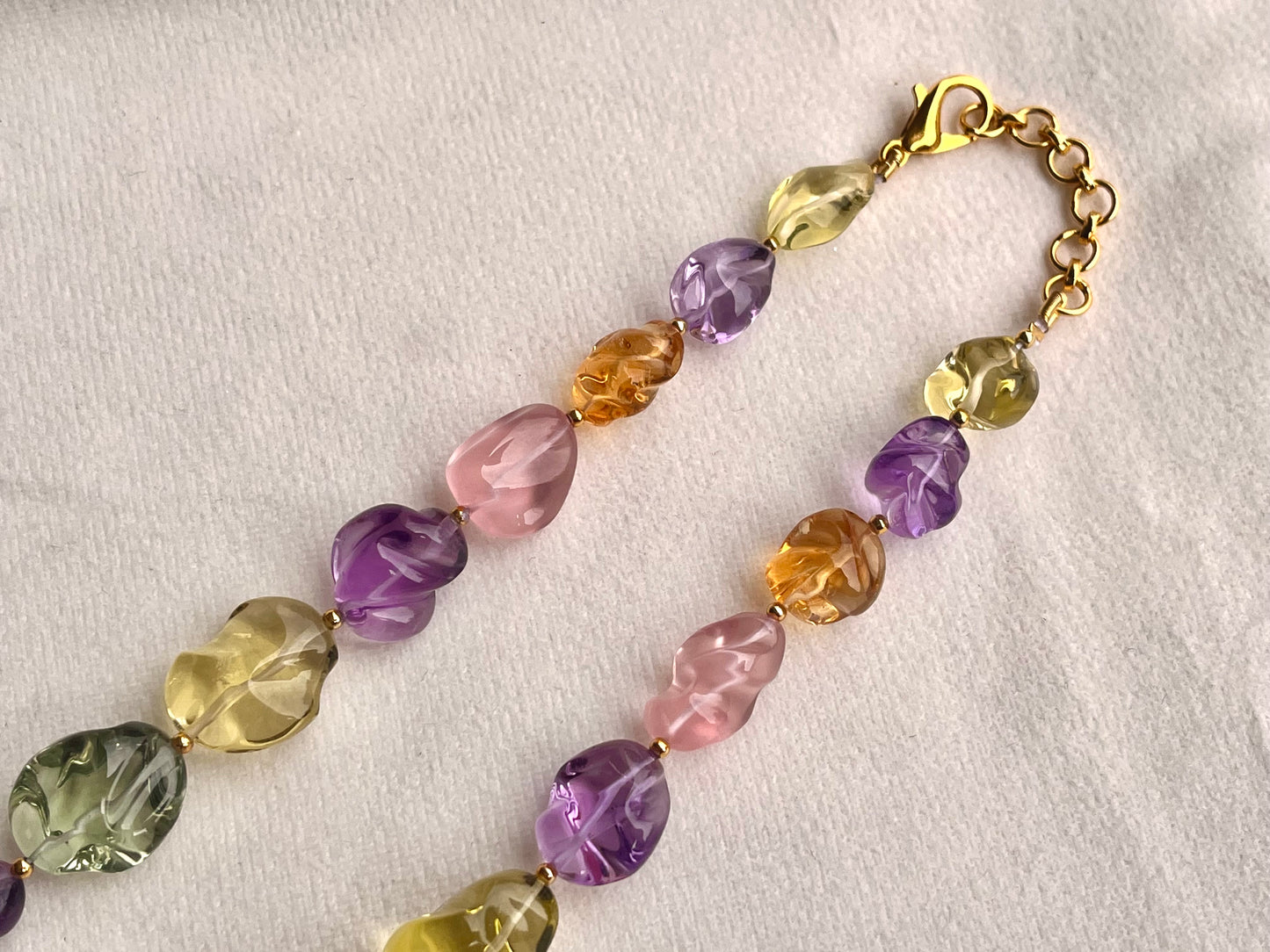 Natural Mix Gemstone Smooth Polished Tumbles Necklace