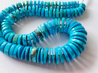 Blue Turquoise Smooth Heishi Tyre Shape Beads