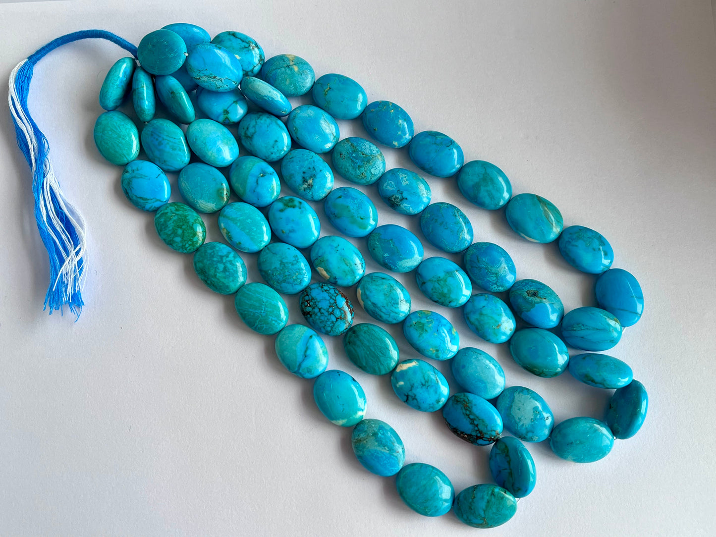 Blue Turquoise Smooth Oval Shape Beads