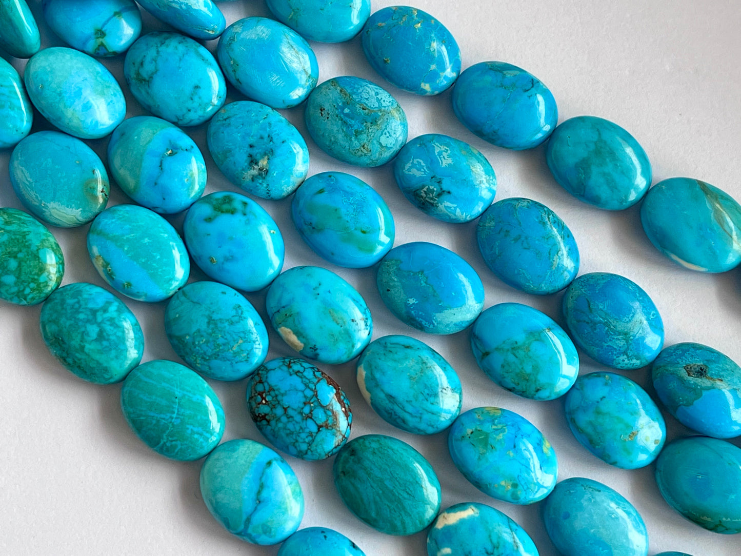 Blue Turquoise Smooth Oval Shape Beads