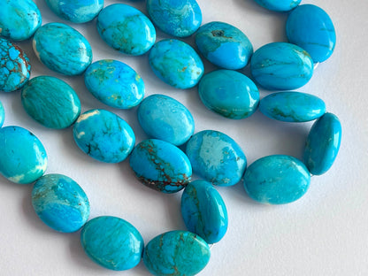 Blue Turquoise Smooth Oval Shape Beads
