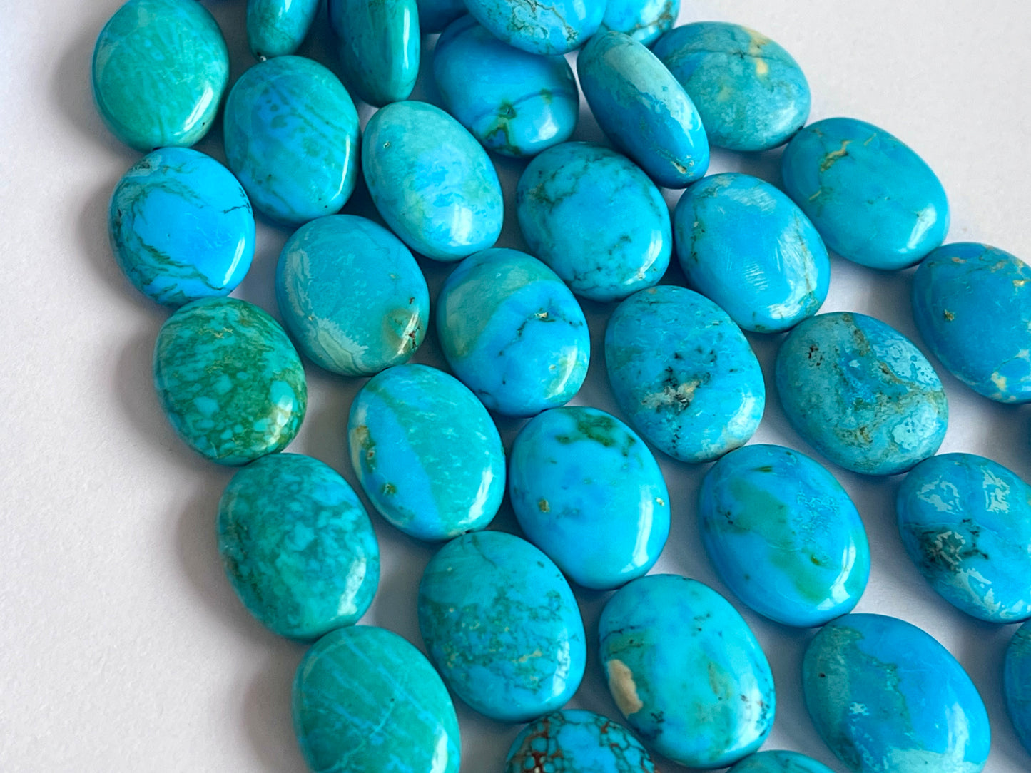Blue Turquoise Smooth Oval Shape Beads