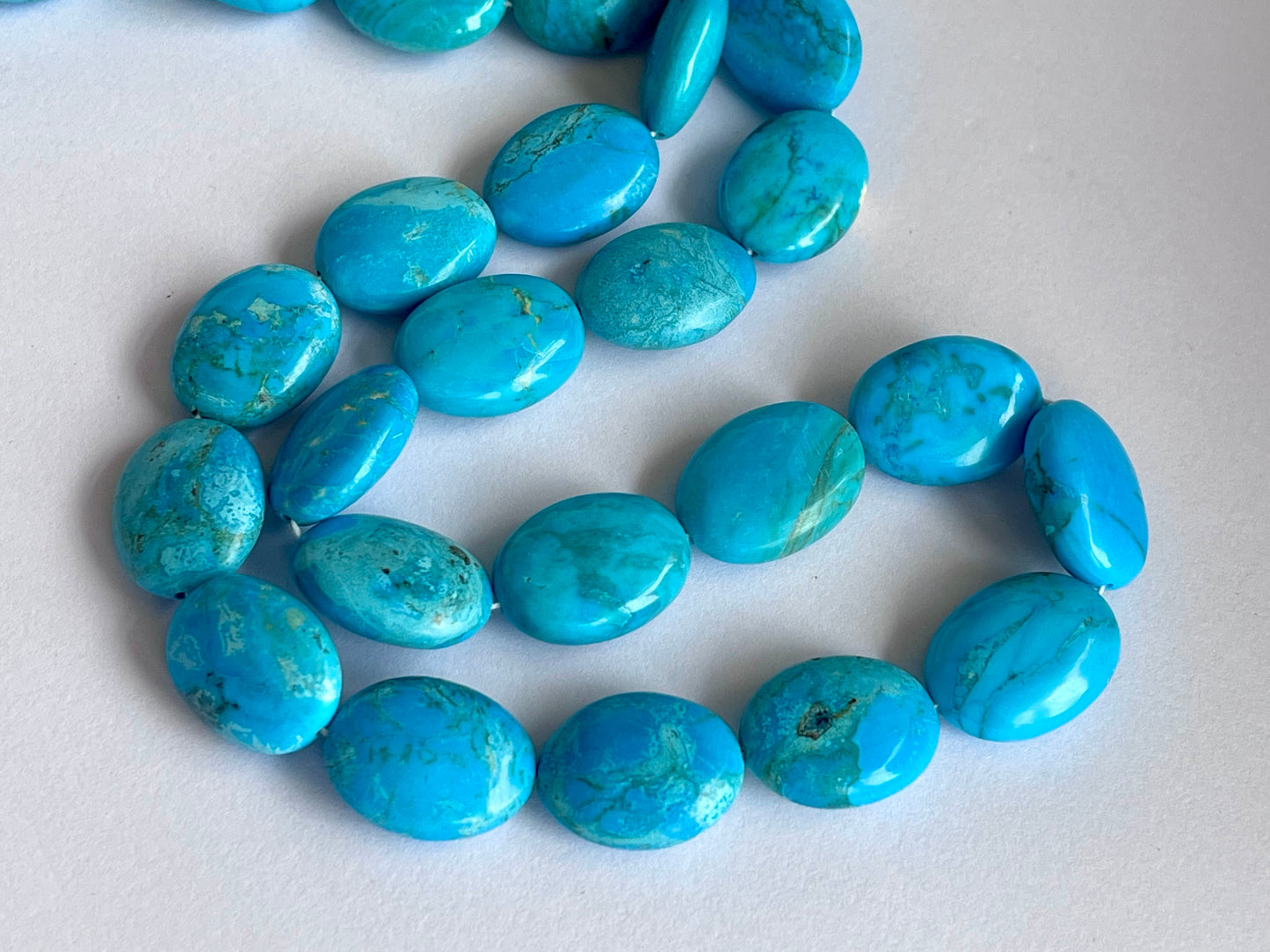 Blue Turquoise Smooth Oval Shape Beads