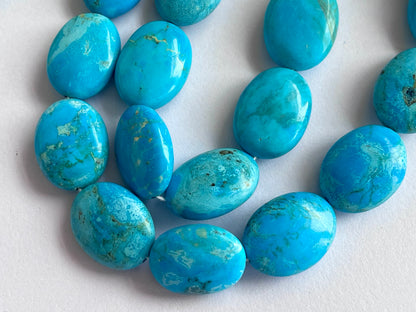 Blue Turquoise Smooth Oval Shape Beads