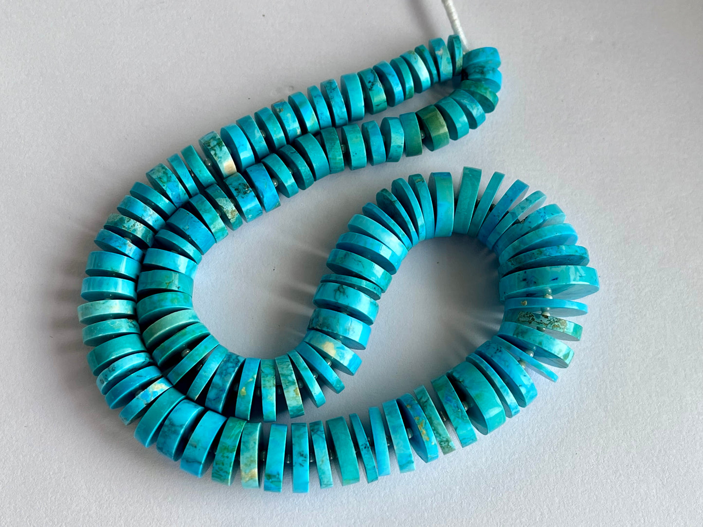 Blue Turquoise Smooth Heishi Tyre Shape Beads
