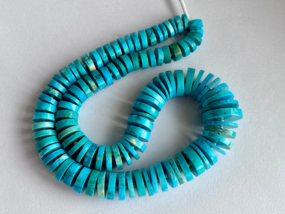 Blue Turquoise Smooth Heishi Tyre Shape Beads