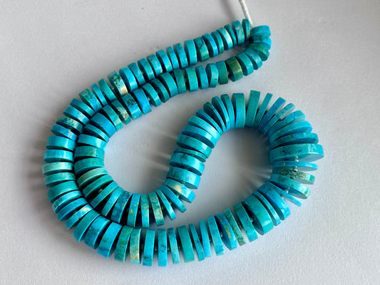 Blue Turquoise Smooth Heishi Tyre Shape Beads