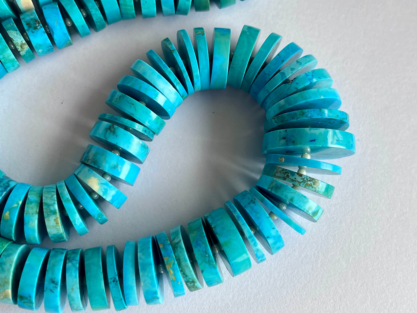 Blue Turquoise Smooth Heishi Tyre Shape Beads