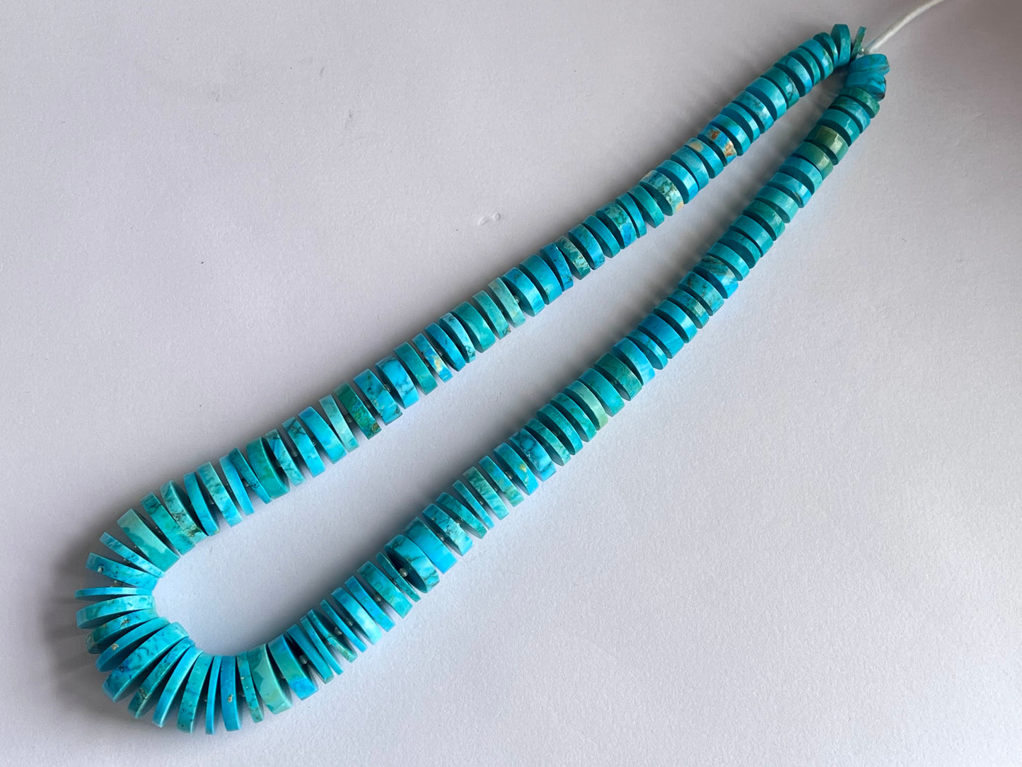 Blue Turquoise Smooth Heishi Tyre Shape Beads