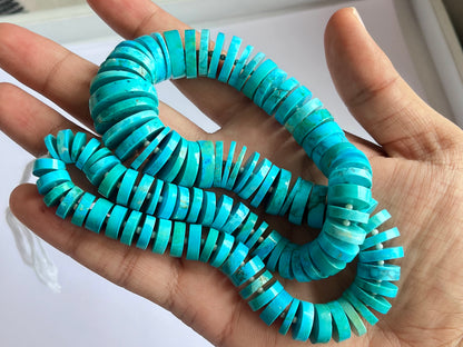 Blue Turquoise Smooth Heishi Tyre Shape Beads