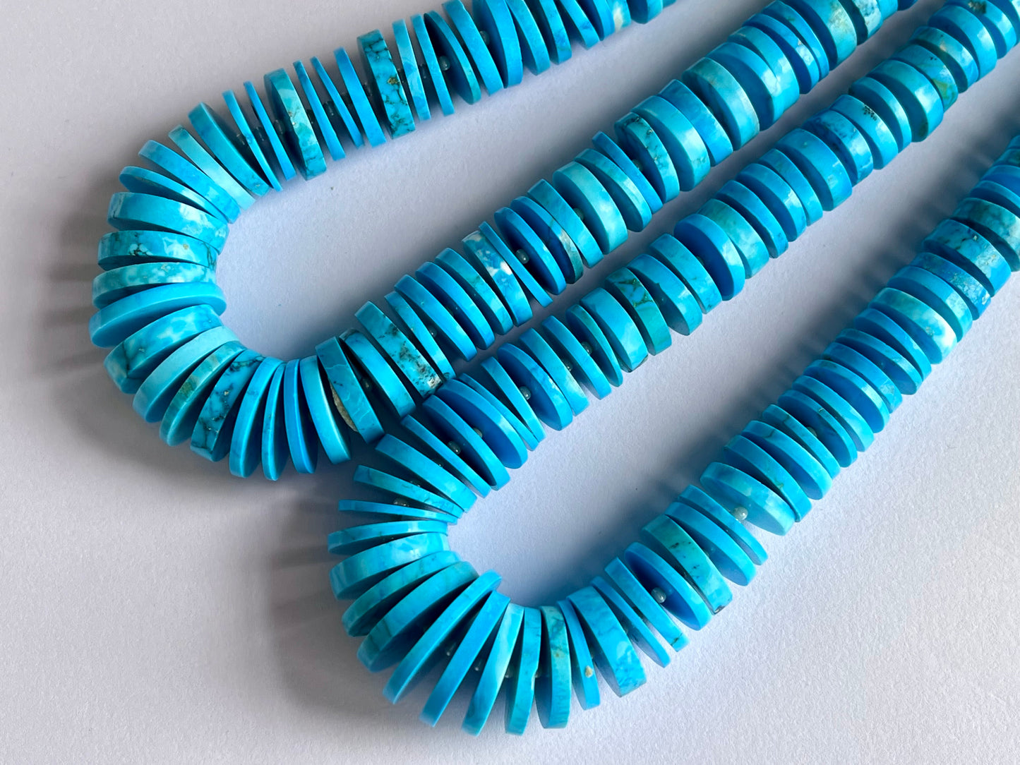Blue Turquoise Smooth Heishi Tyre Shape Beads