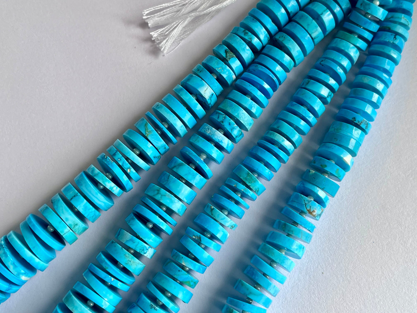 Blue Turquoise Smooth Heishi Tyre Shape Beads