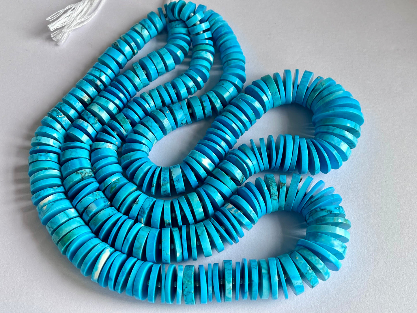 Blue Turquoise Smooth Heishi Tyre Shape Beads