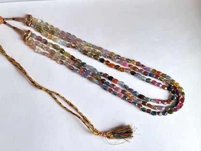 Multi Sapphire Smooth Oval Beads