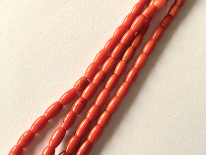 Natural Italian Coral Barrel Shape Beads