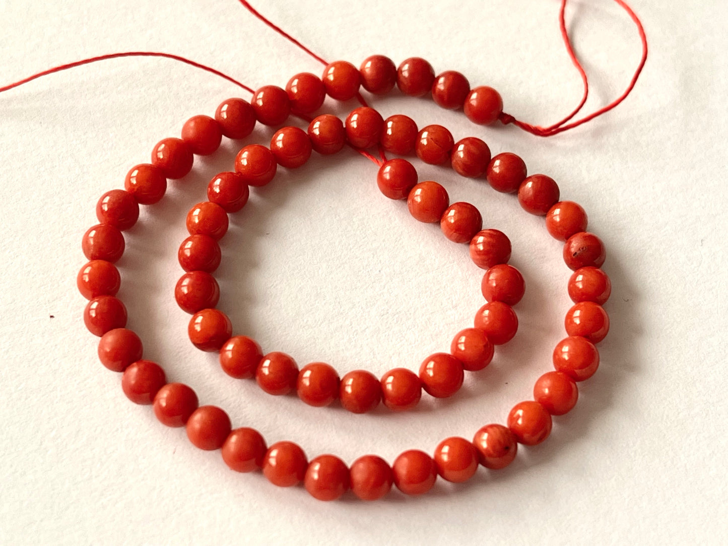 AAA Natural Italian Coral Round Shape Beads