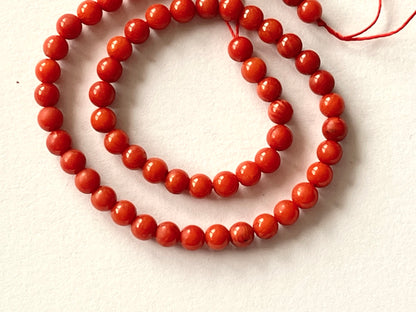 AAA Natural Italian Coral Round Shape Beads