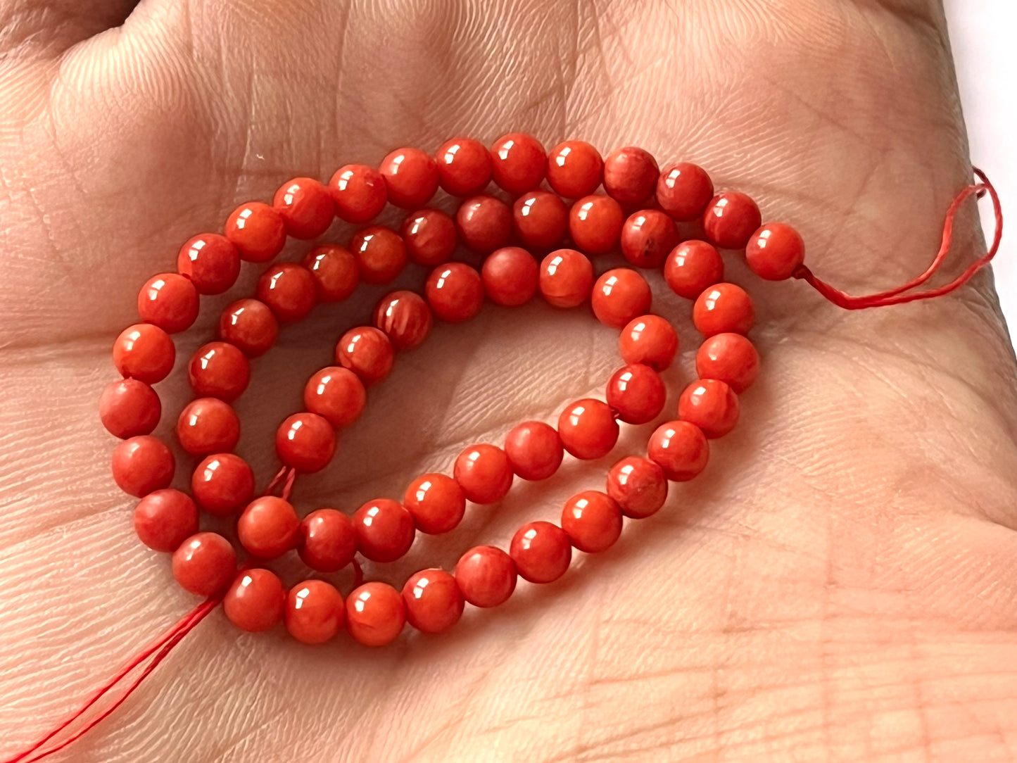 AAA Natural Italian Coral Round Shape Beads