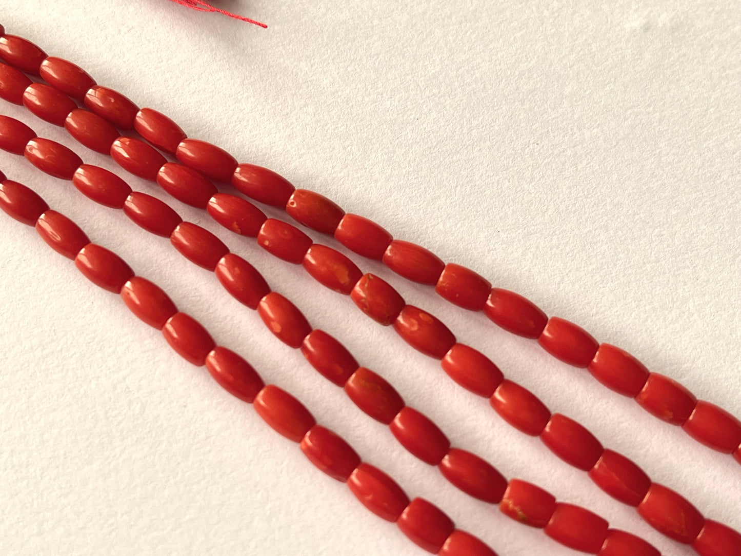 Natural Italian Coral Barrel Shape Beads