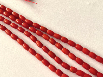 Natural Italian Coral Barrel Shape Beads