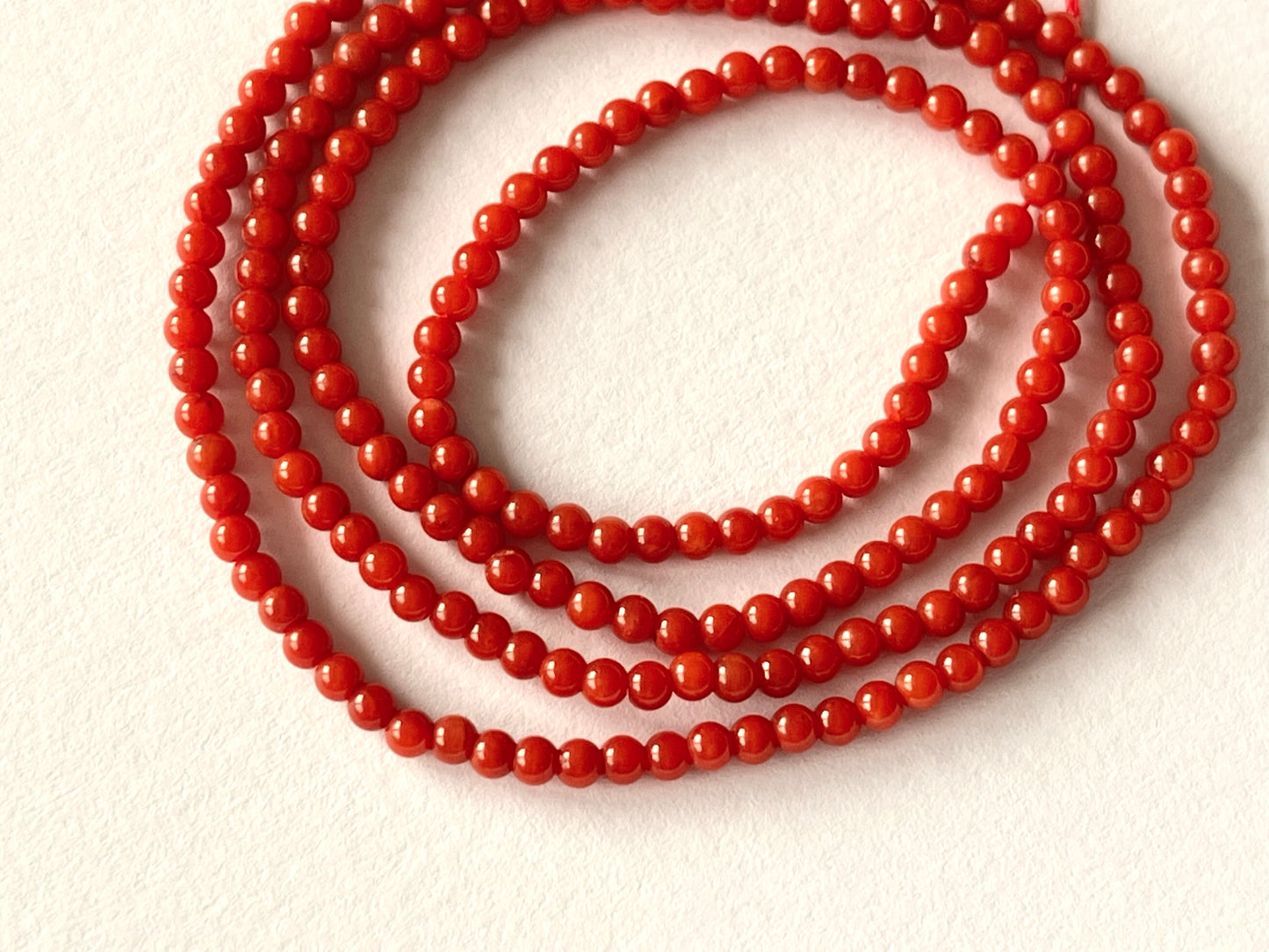 AAA Natural Italian Coral Round Shape Beads