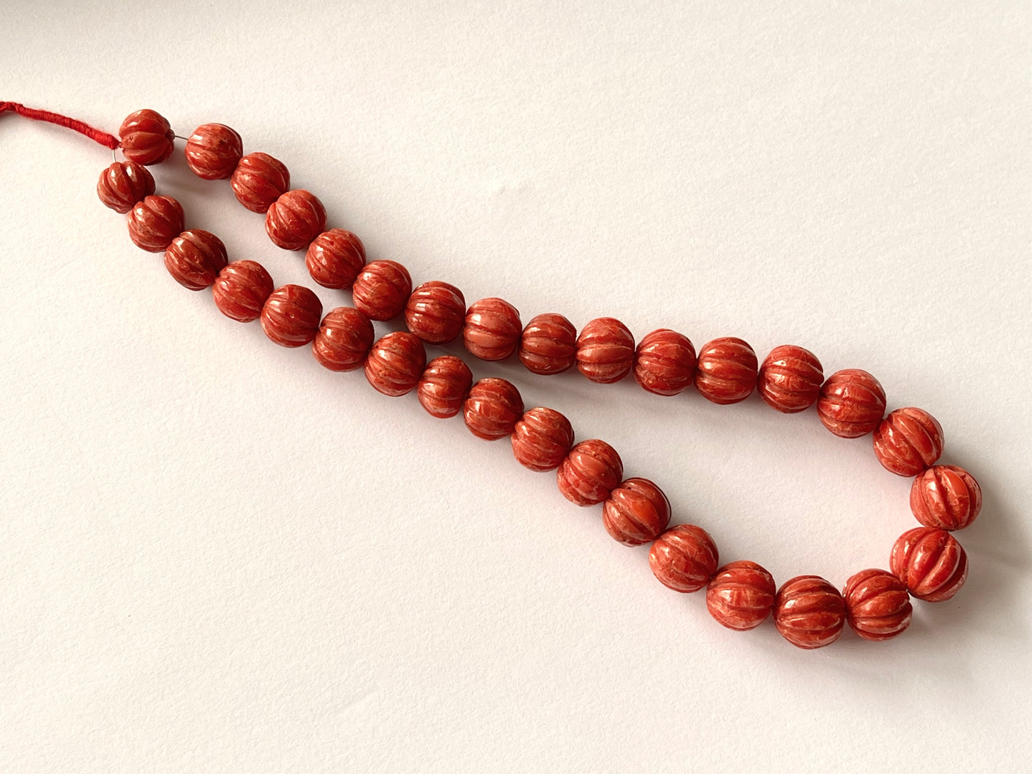 Natural Coral Carved Melons Shape Beads