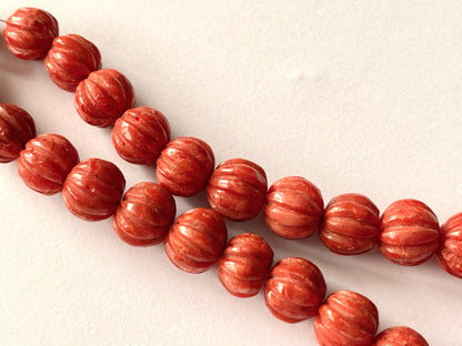 Natural Coral Carved Melons Shape Beads