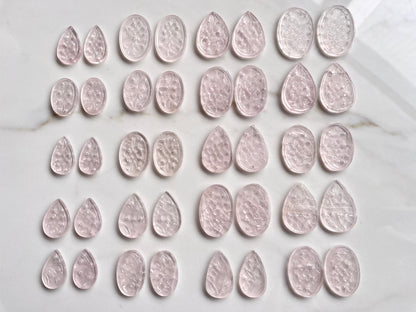Natural Rose Quartz Carved Pair