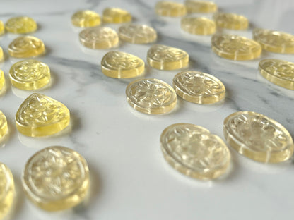 Natural Lemon Quartz Carved Pair