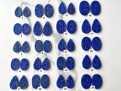 Natural Lapis Lazuli Carved Pair