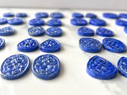 Natural Lapis Lazuli Carved Pair